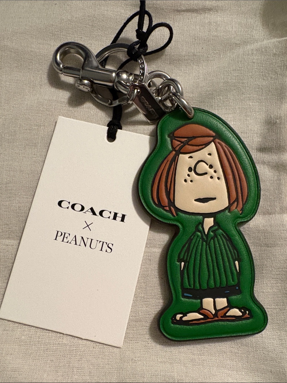 Coach x Peanuts Peppermint Patty Leather Keychain/Bag Charm